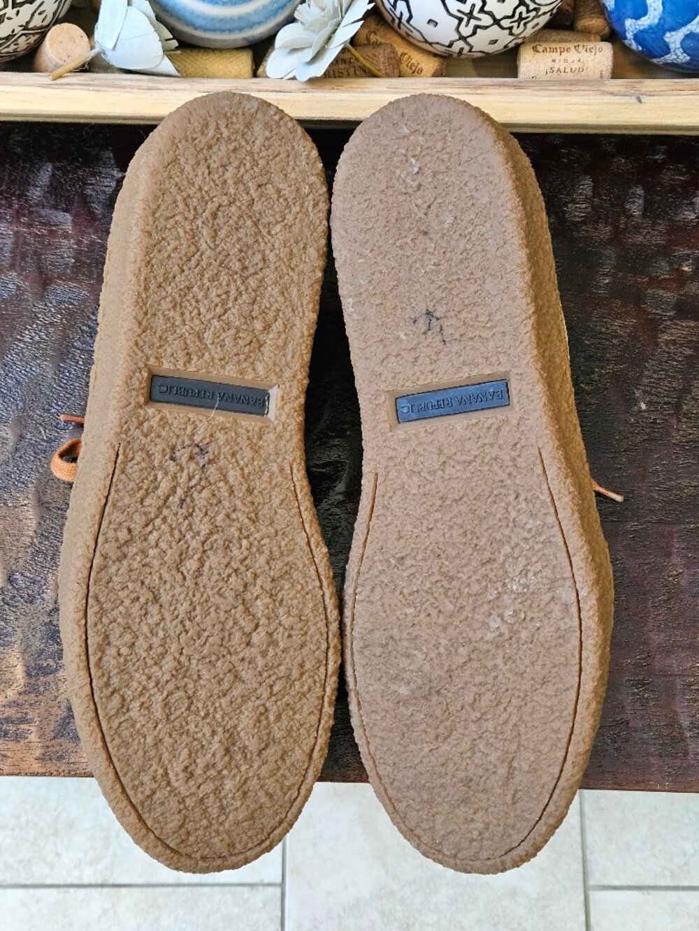 Banana Republic Leather/Nubuck Sneakers, Tan, Sz 13 - Picture 7 of 16